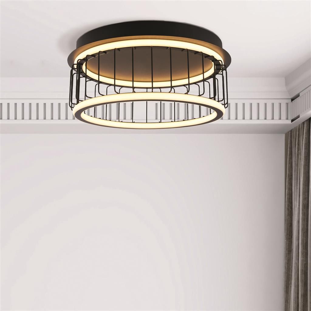 Plafondlamp 54215-1BK Circolo Cage B40 x D40 cm