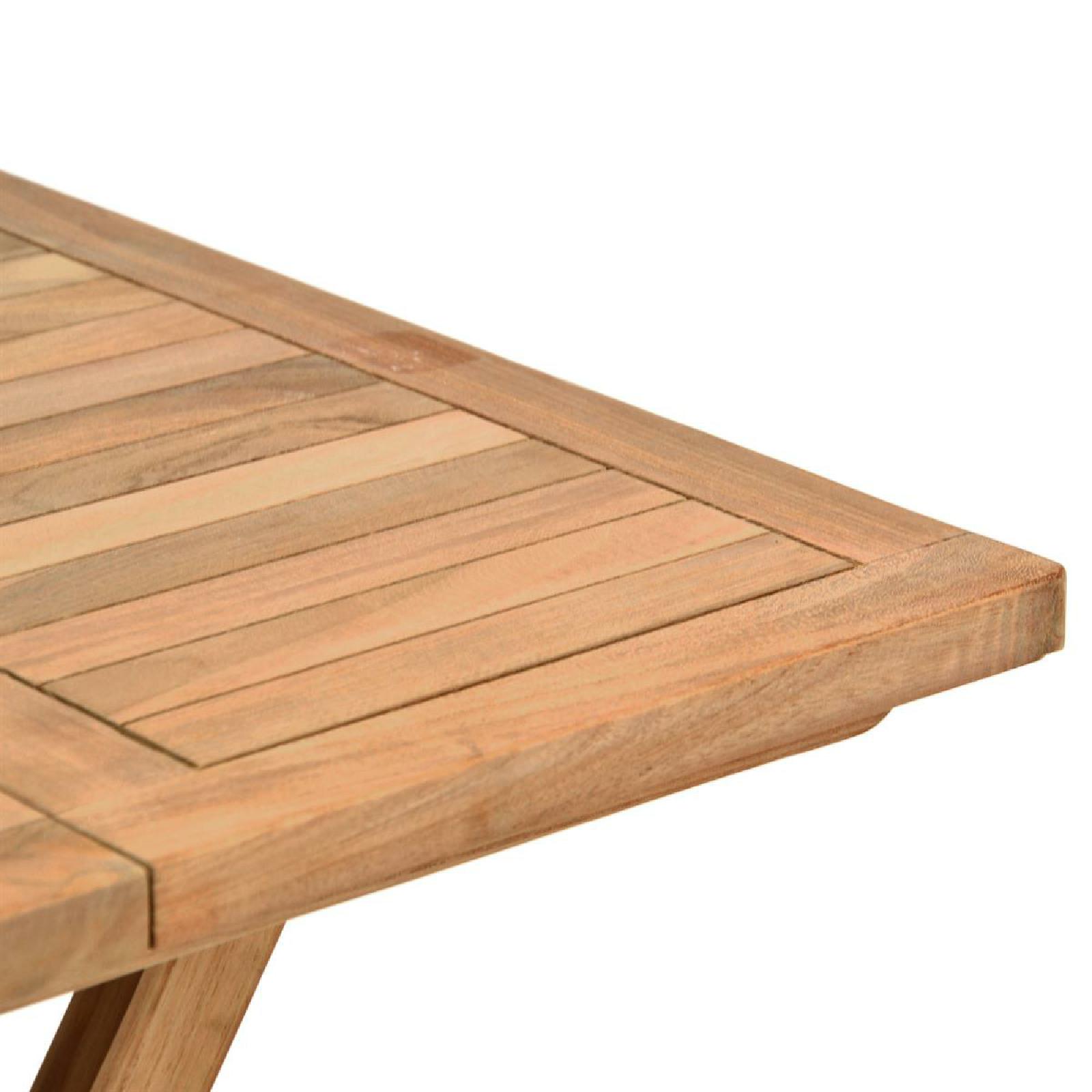 VCM Balkontisch Gartentisch Teakholz Beistelltisch klappbar behandelt 50x50