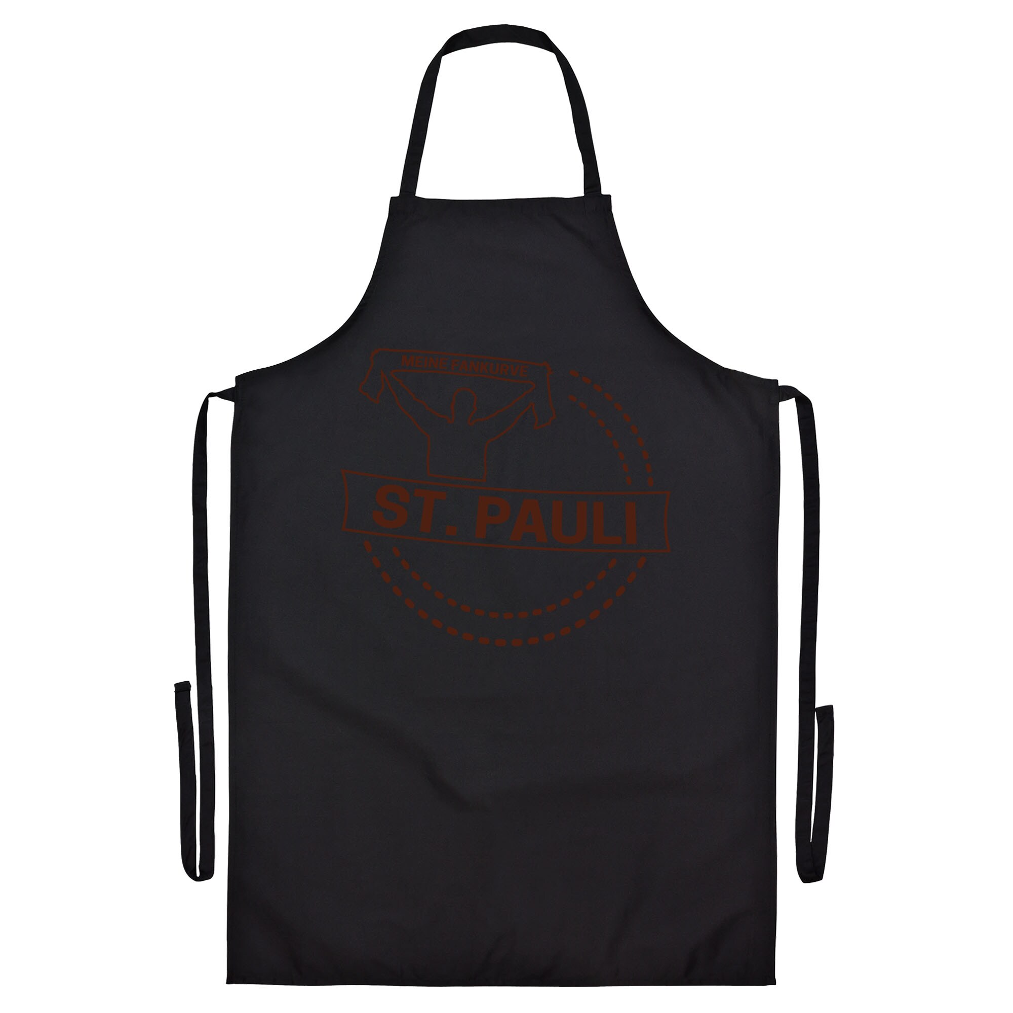 multifanshop® Grillschürze - St. Pauli - Meine Fankurve - Druck braun