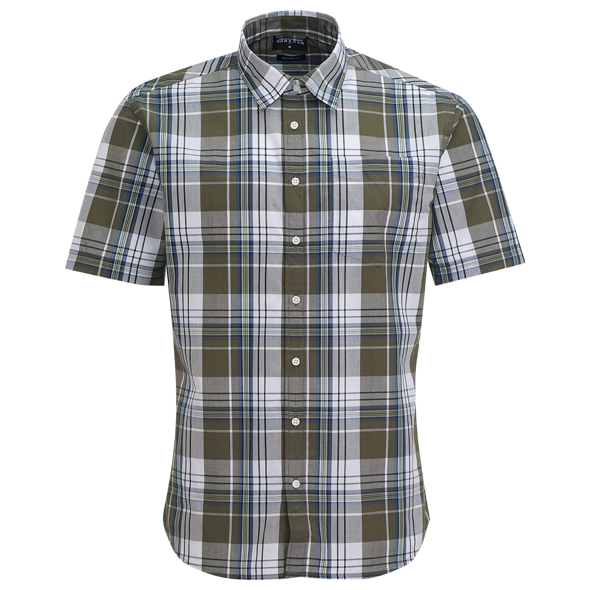 Herren Hemd mit Karo-Muster oliv