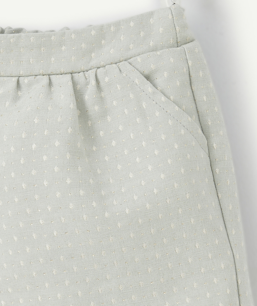 SHORT BÉBÉ FILLE VERT AVEC SURPIQÛRES COULEUR DORÉE
