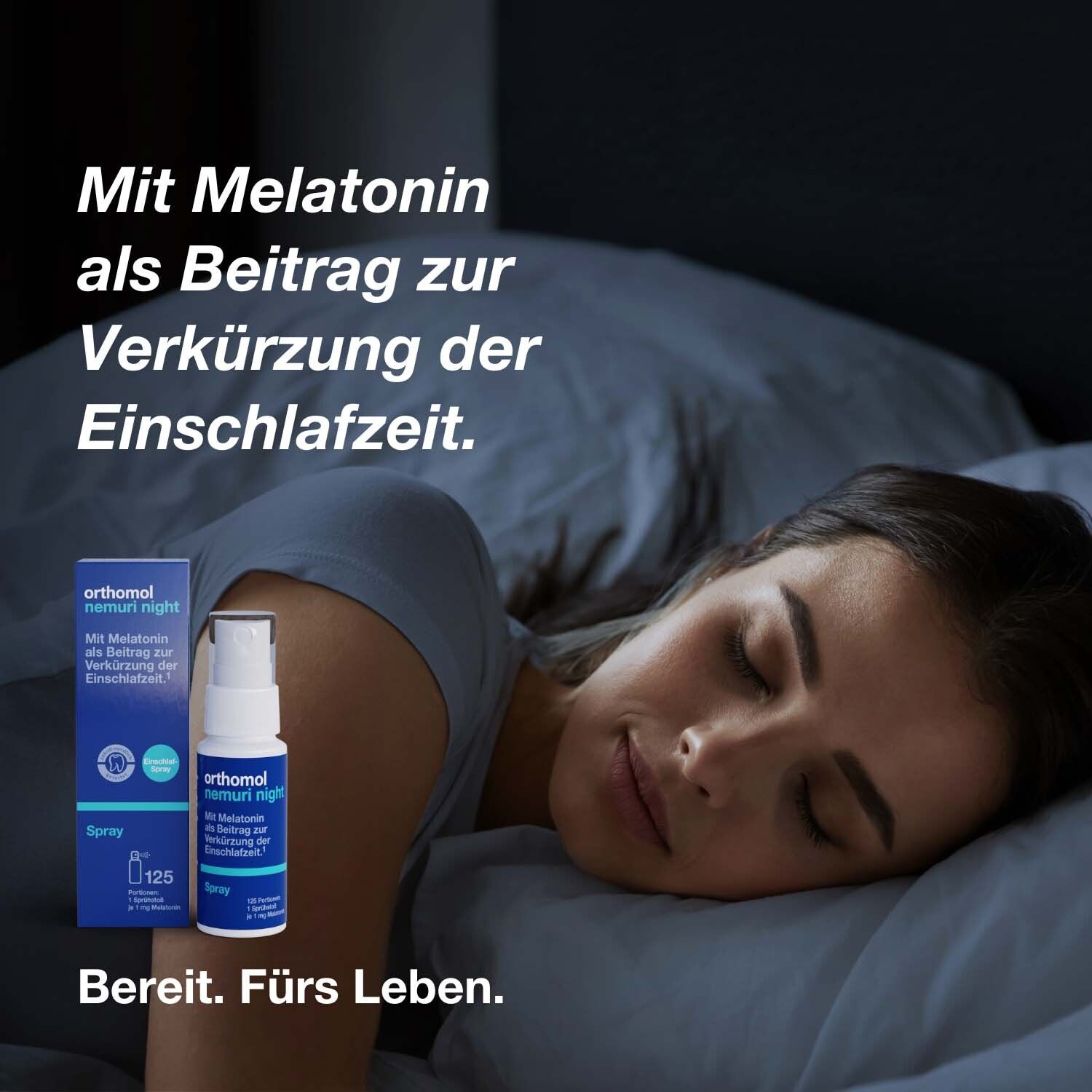 Orthomol Nemuri night - zur Verkürzung der Einschlafzeit - Einschlafspray mit Melatonin und Hopfen-Extrakt