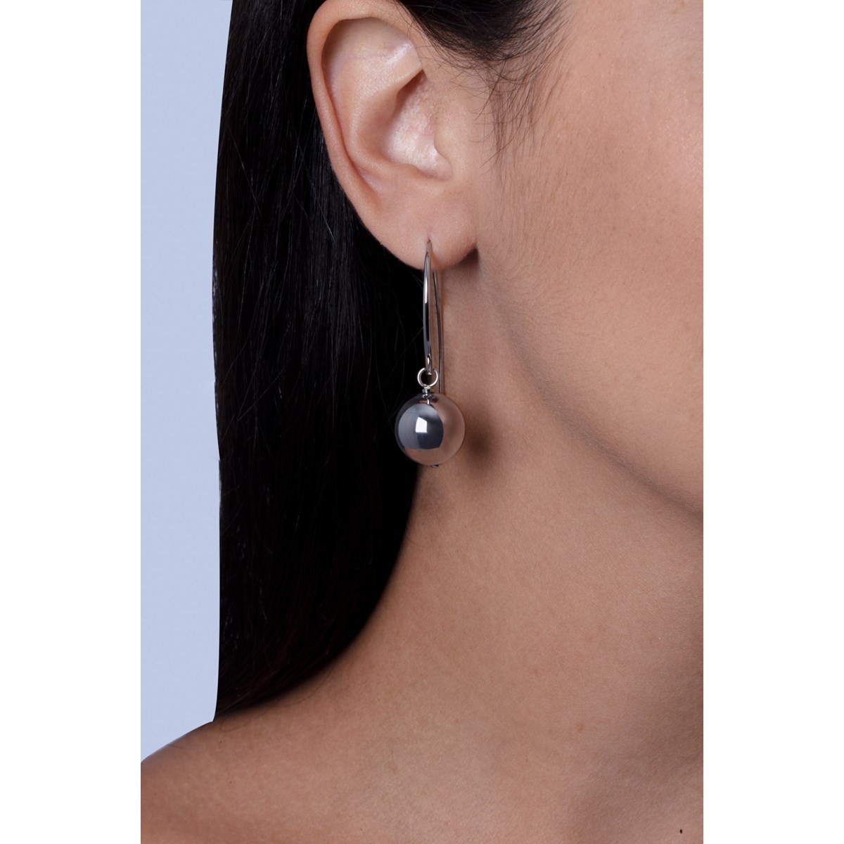 Boucles d'oreilles pendantes en Acier 316L - blanc brillant