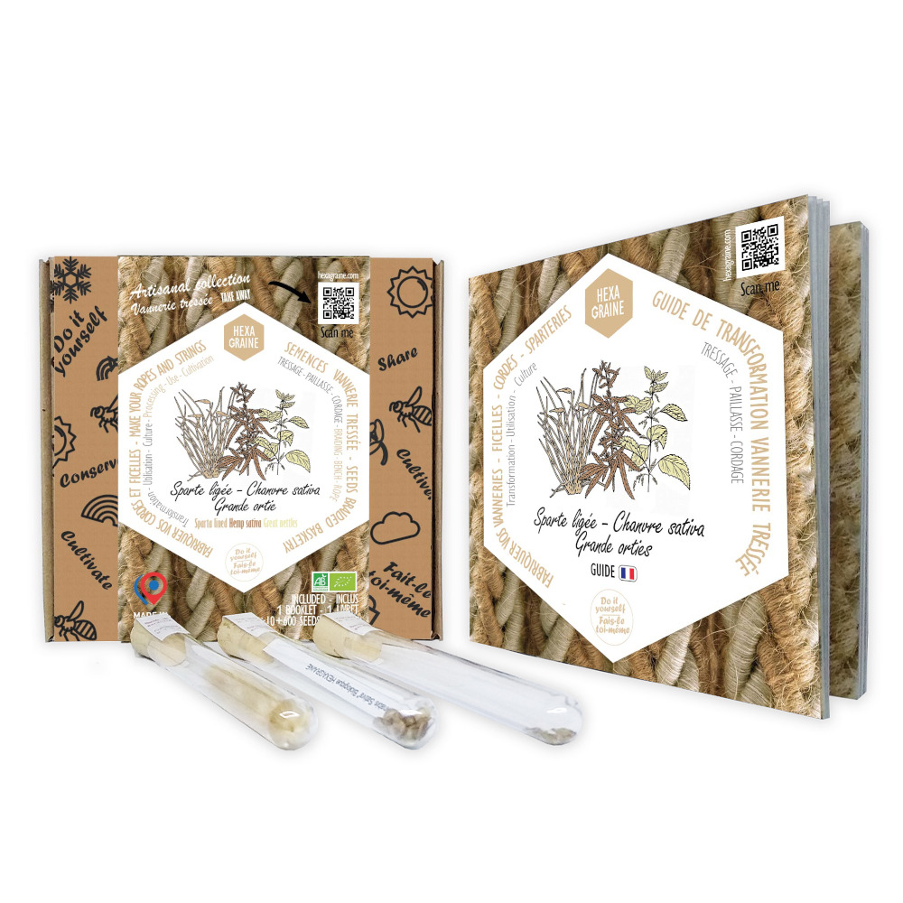 Coffret de semences textile vannerie tressée