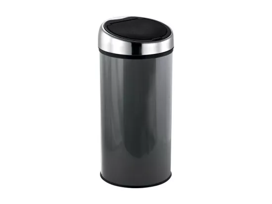 Poubelle Touch Inox 30L Gris Anthracite MSV