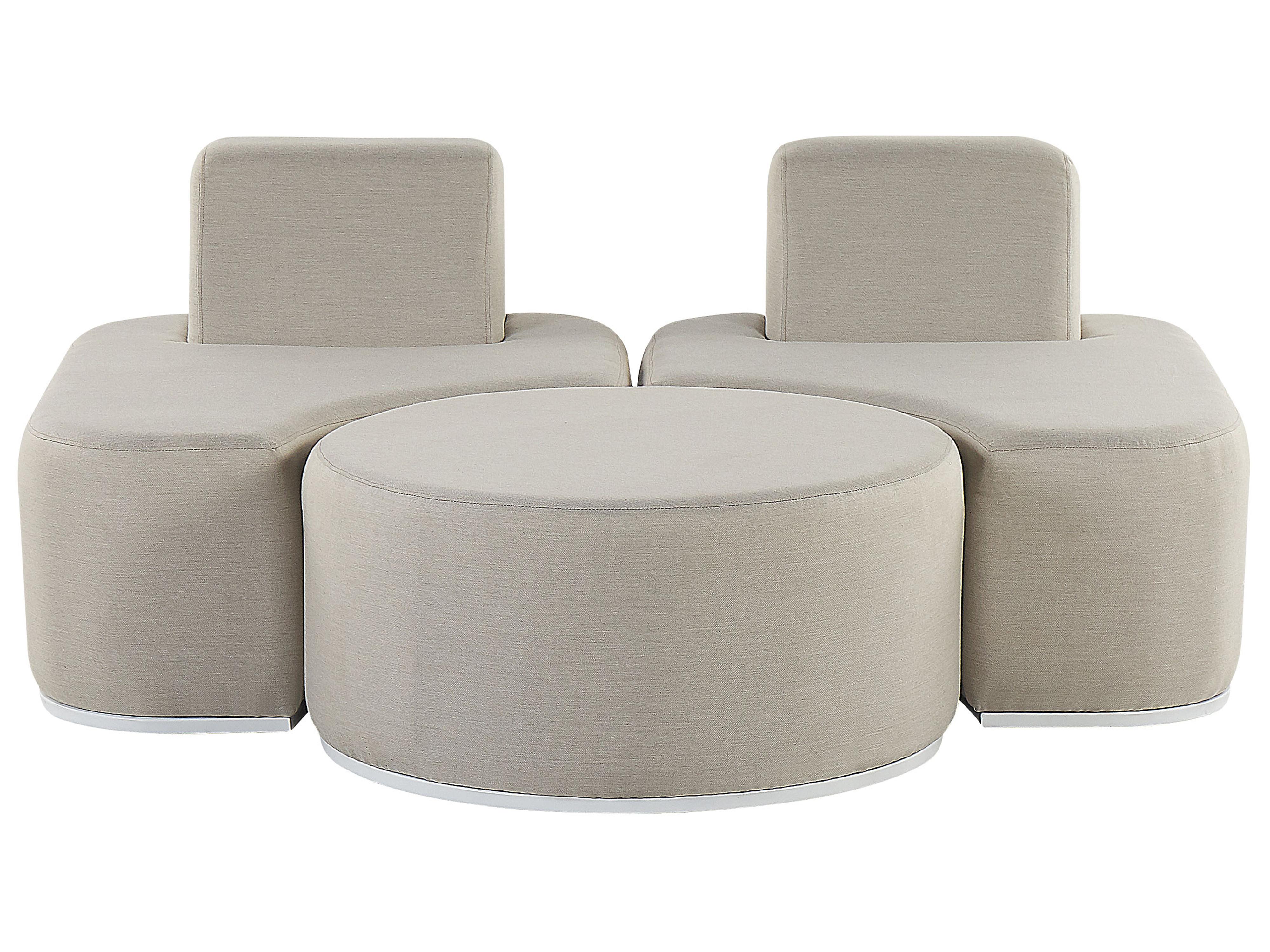 Loungeset met tafel 2-zits FABRO modulair Lichtgrijs