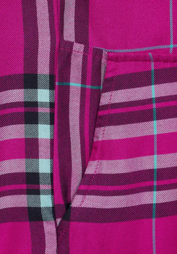 Karo Hemdblusenkleid - cool pink