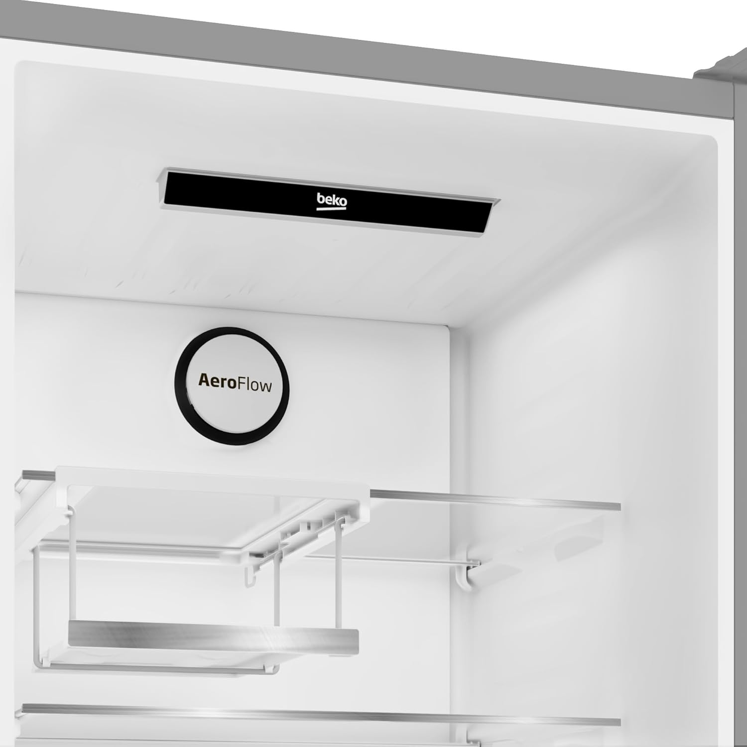Beko B7RCNA407HXBR bPRO 700 freistehende Kühl-/Gefrierkombination, großer Kühlschrank, 355 l, NoFrost, AeroFlow, Smooth Fit: 90 Grad Türöffnung, Kühl-Gefrier-Multizone, HarvestFresh, Dark-Inox