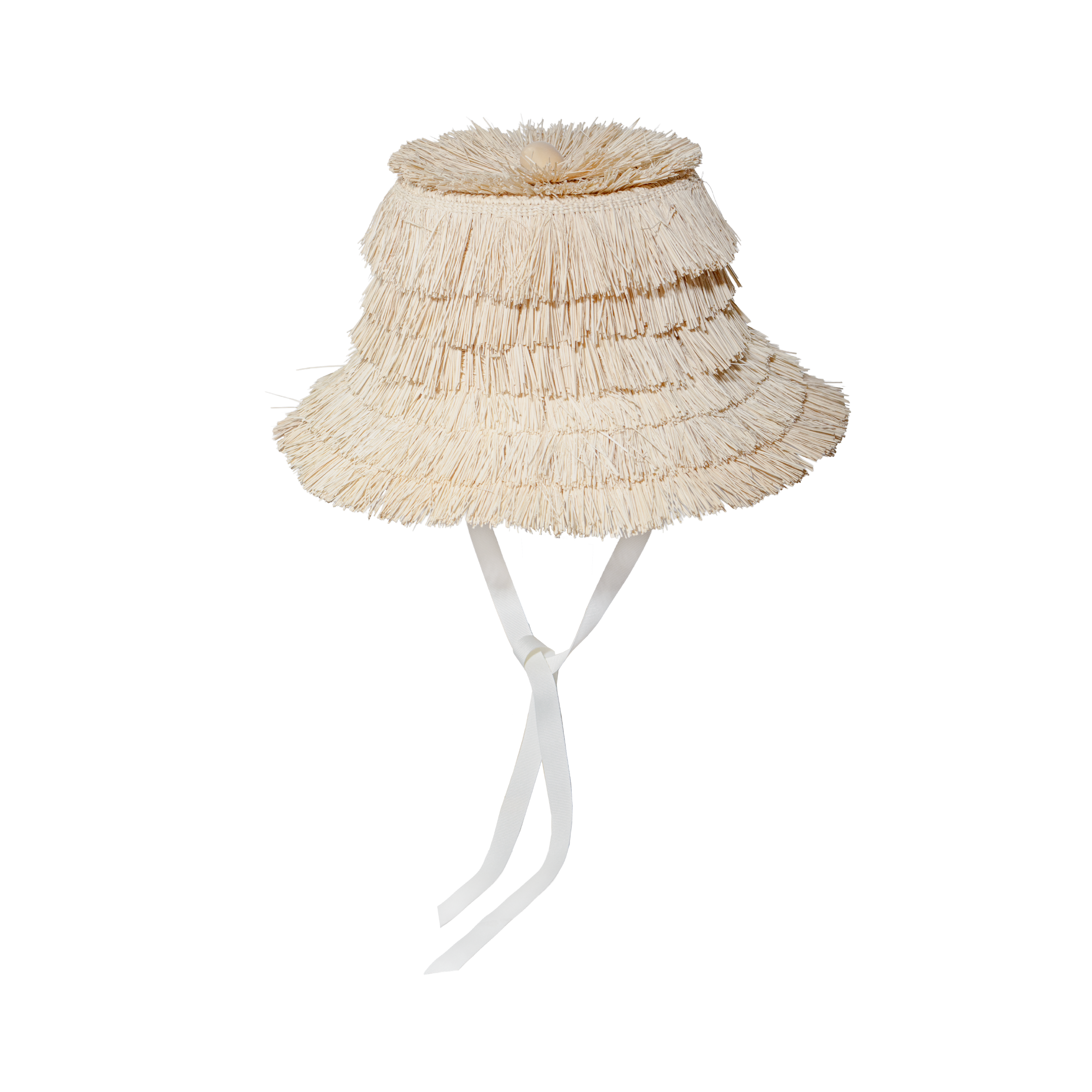 Chapeau crocheté en forme d'abat-jour avec franges