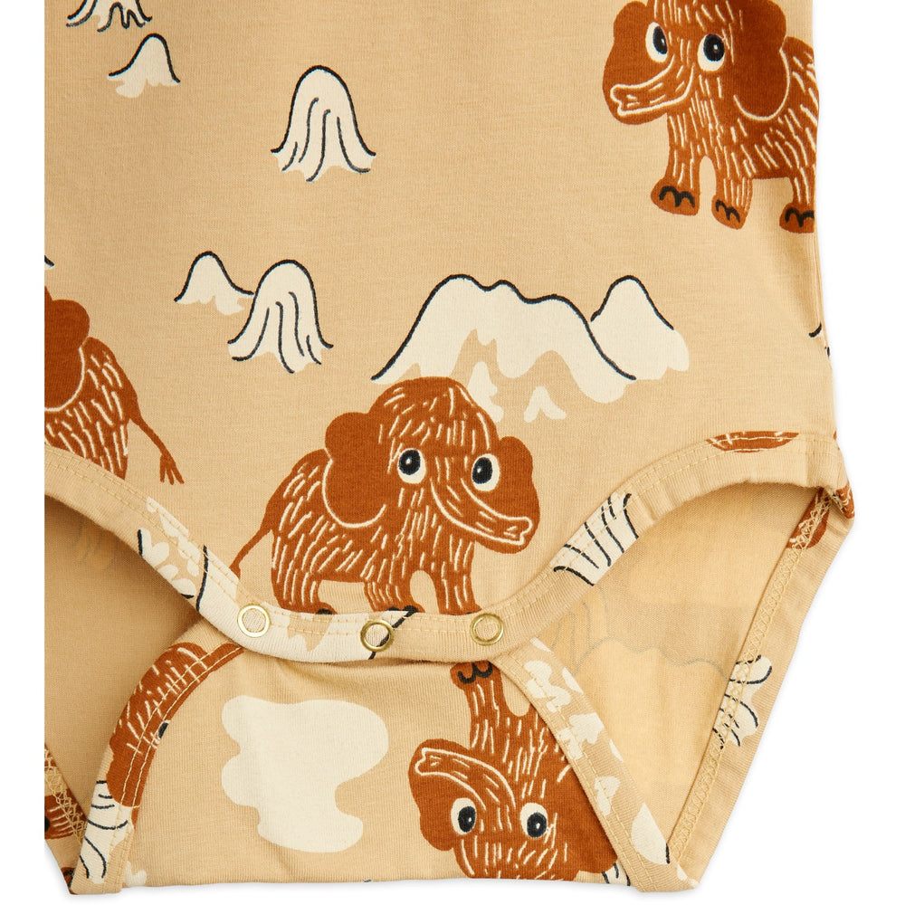 Køb Mini Rodini Beige Mammoth AOP Baby Sæt
