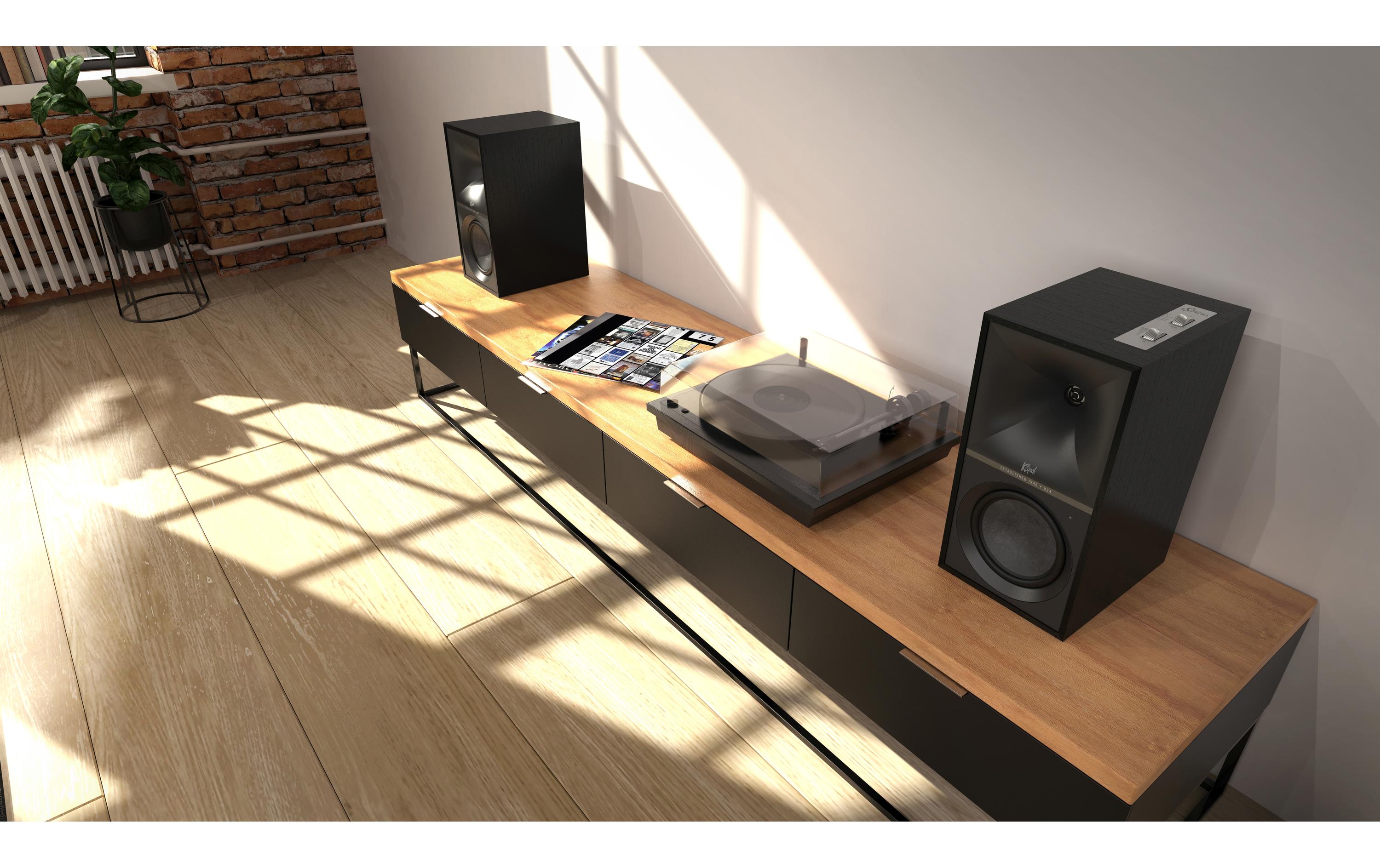 Regallautsprecher Paar The Sevens – Schwarz<br>Aktivlautsprecher-Paar mit Bluetooth und digitalen Anschlüssen