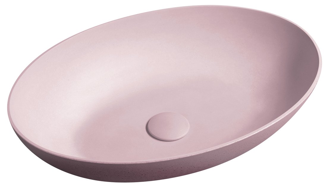 Sapho Formigo betonnen wastafel 60x40cm roze