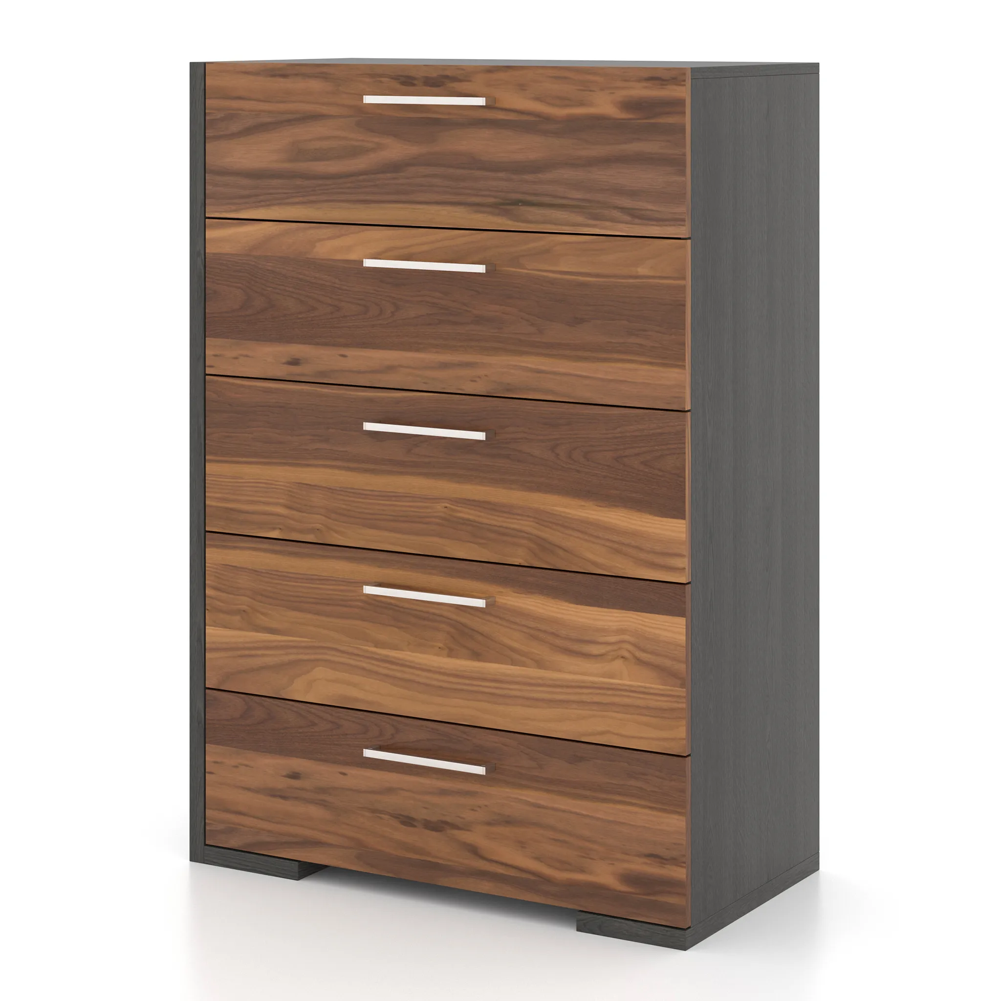 Meuble Meq Bureau 5 Tiroirs - Ardoise Noyer