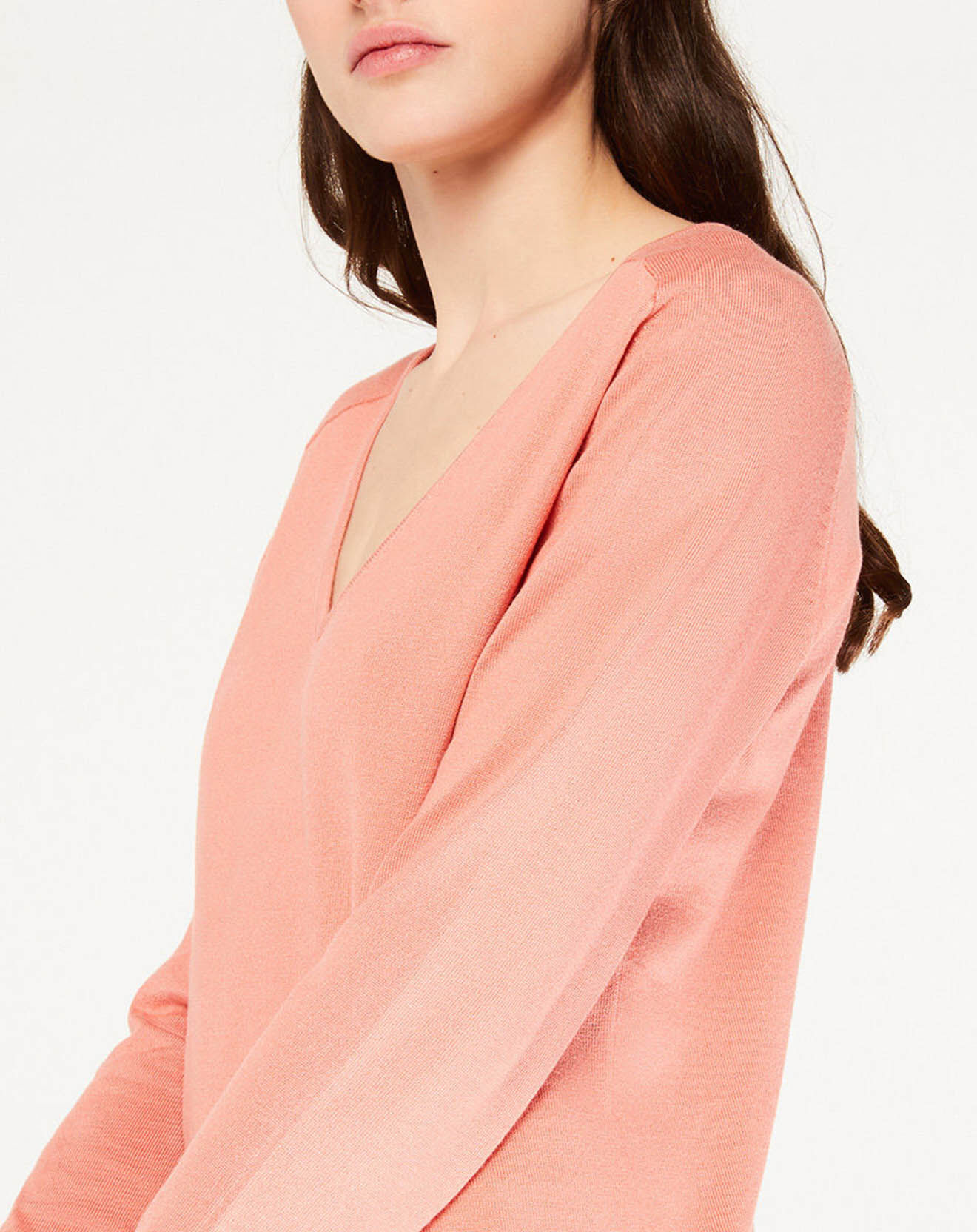 Galeries Lafayette Pull Dya Col V saumon