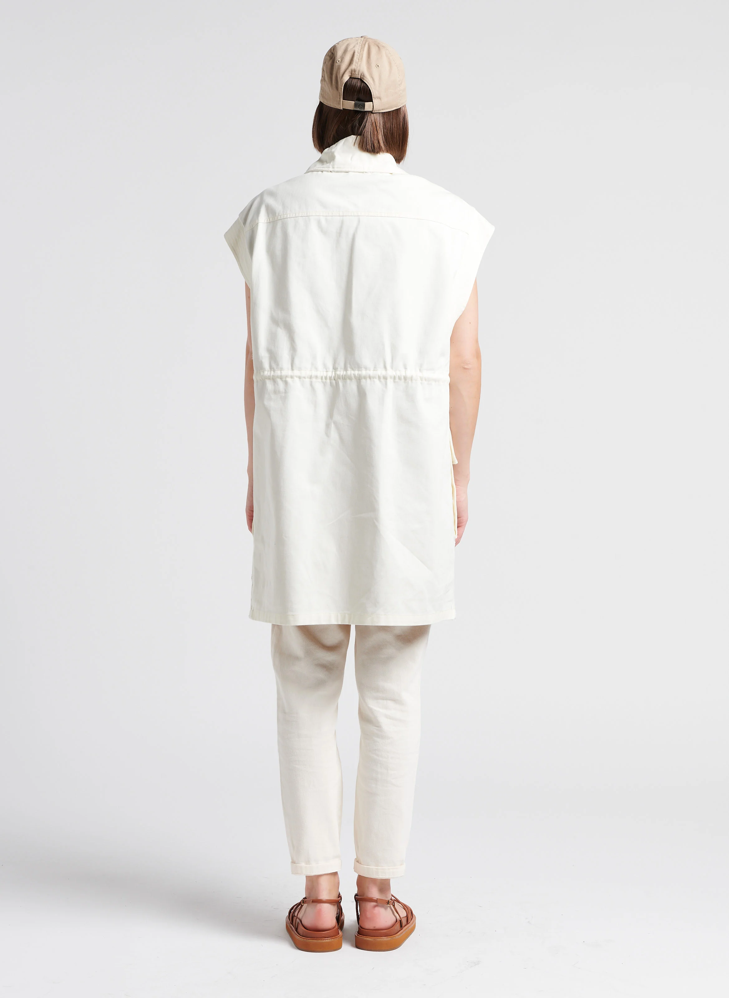 SABIL - Pantalon chino 7/8ème en coton| Beige