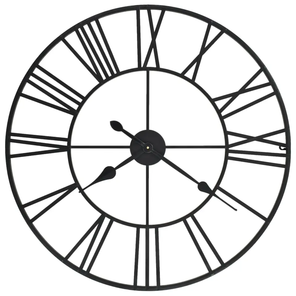vidaXL - Wandklok - Zwart - Metaal