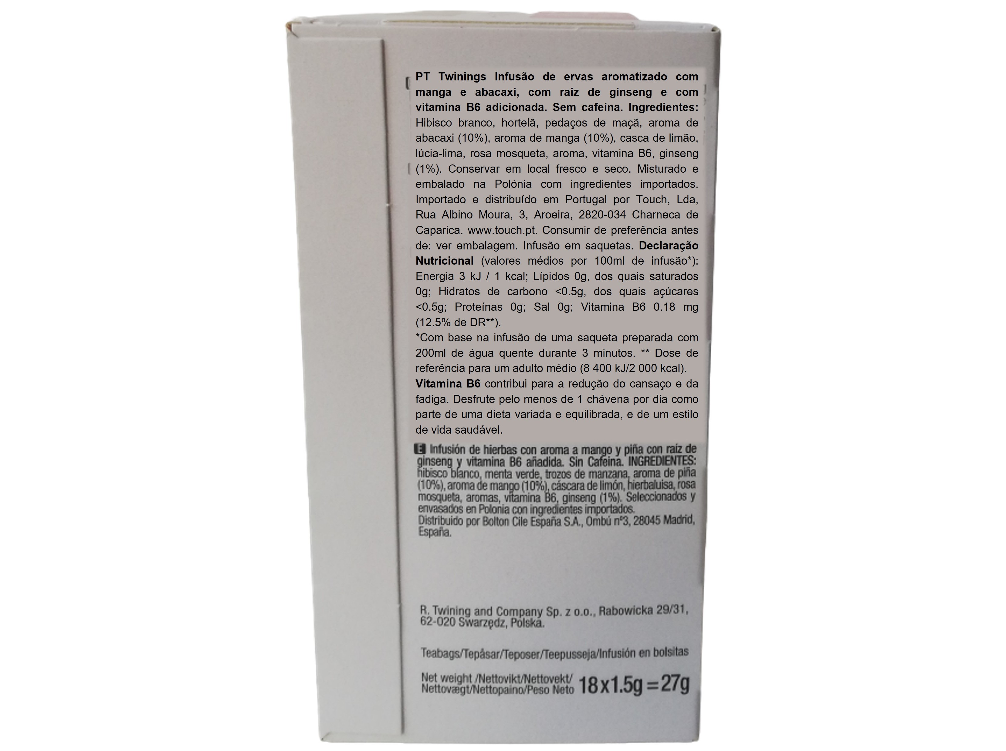INFUSÃO TWININGS SUPERBLEND FOCUS 18 SAQ
