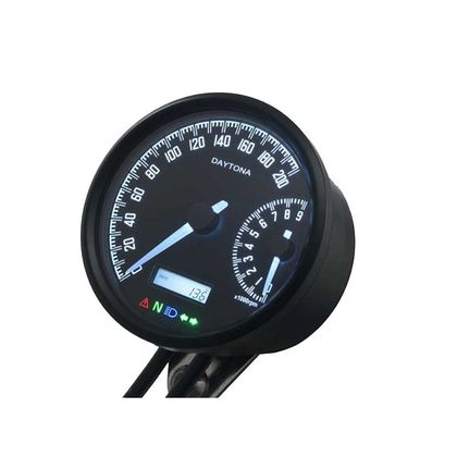Compteur Digital Daytona velona- W noir VITESSE 200 KMH - COMPTE TOUR 9000 TOURS Universel - Noir