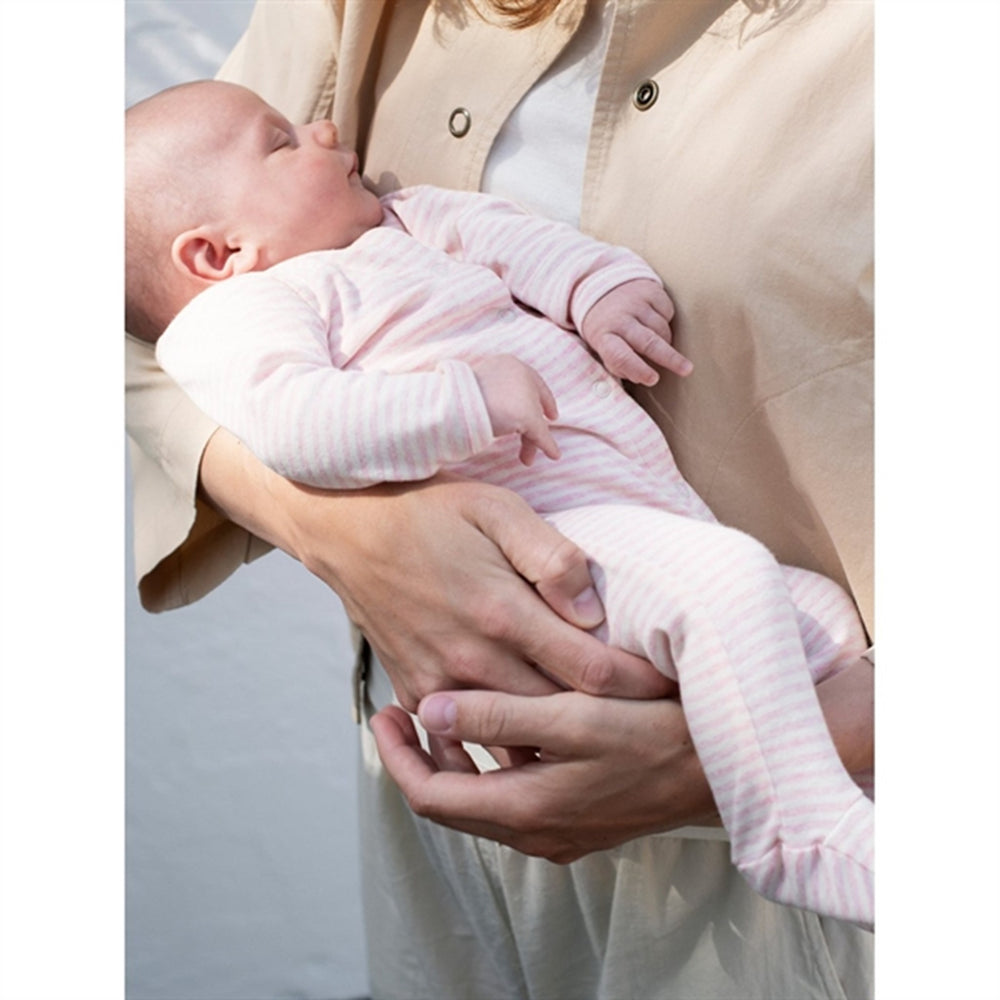 Rosebud/Offwhite Newborn Heldragt m. Fødder