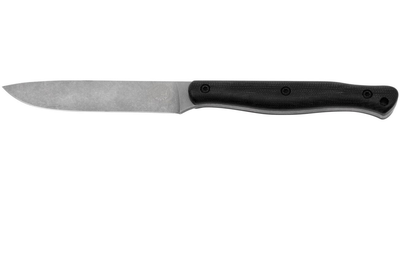 White River Exodus 4 Black Canvas Micarta, Kydex schede, bushcraftmes, Jacob Peterson design