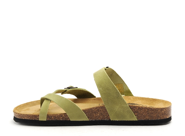 Plakton mules et sabots plats femme bombay vert