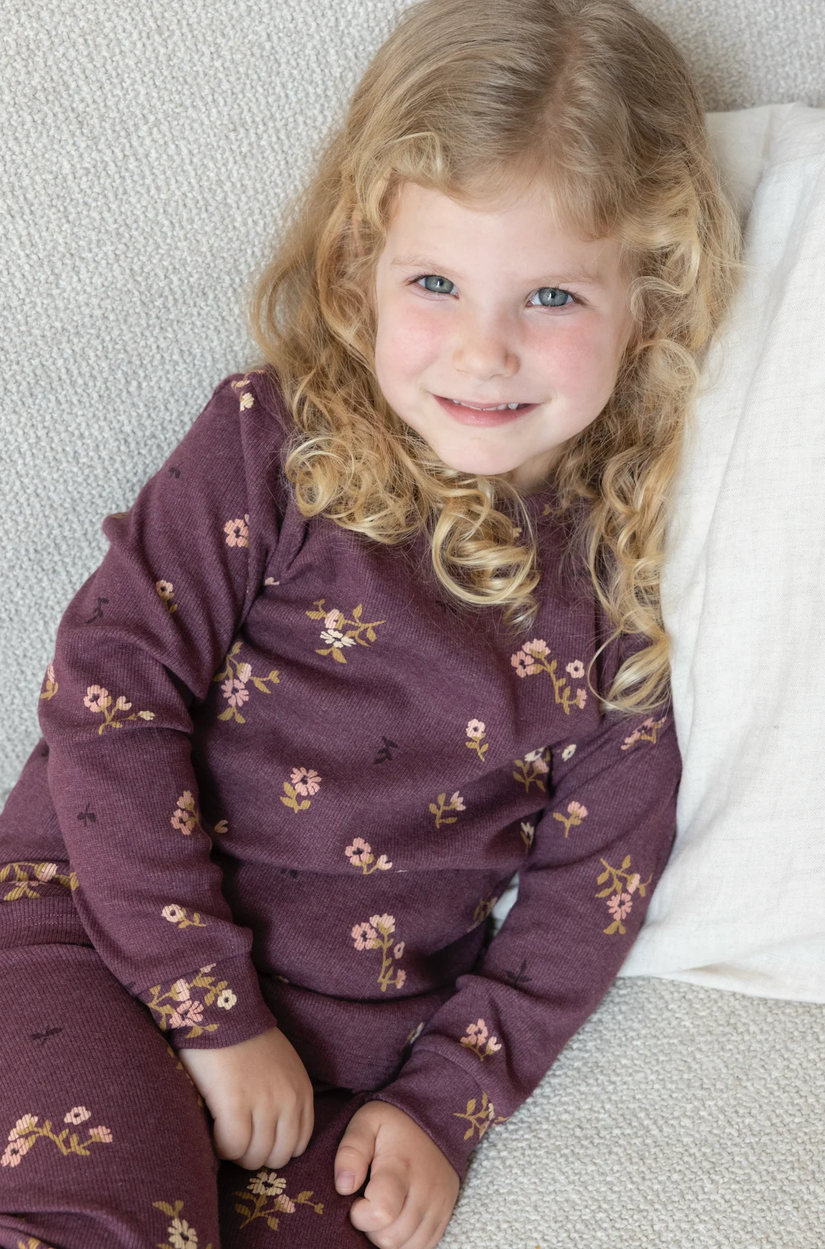 Feetje Pyjama Bonnie Bouquet - Premium Sleepwear wijn melange