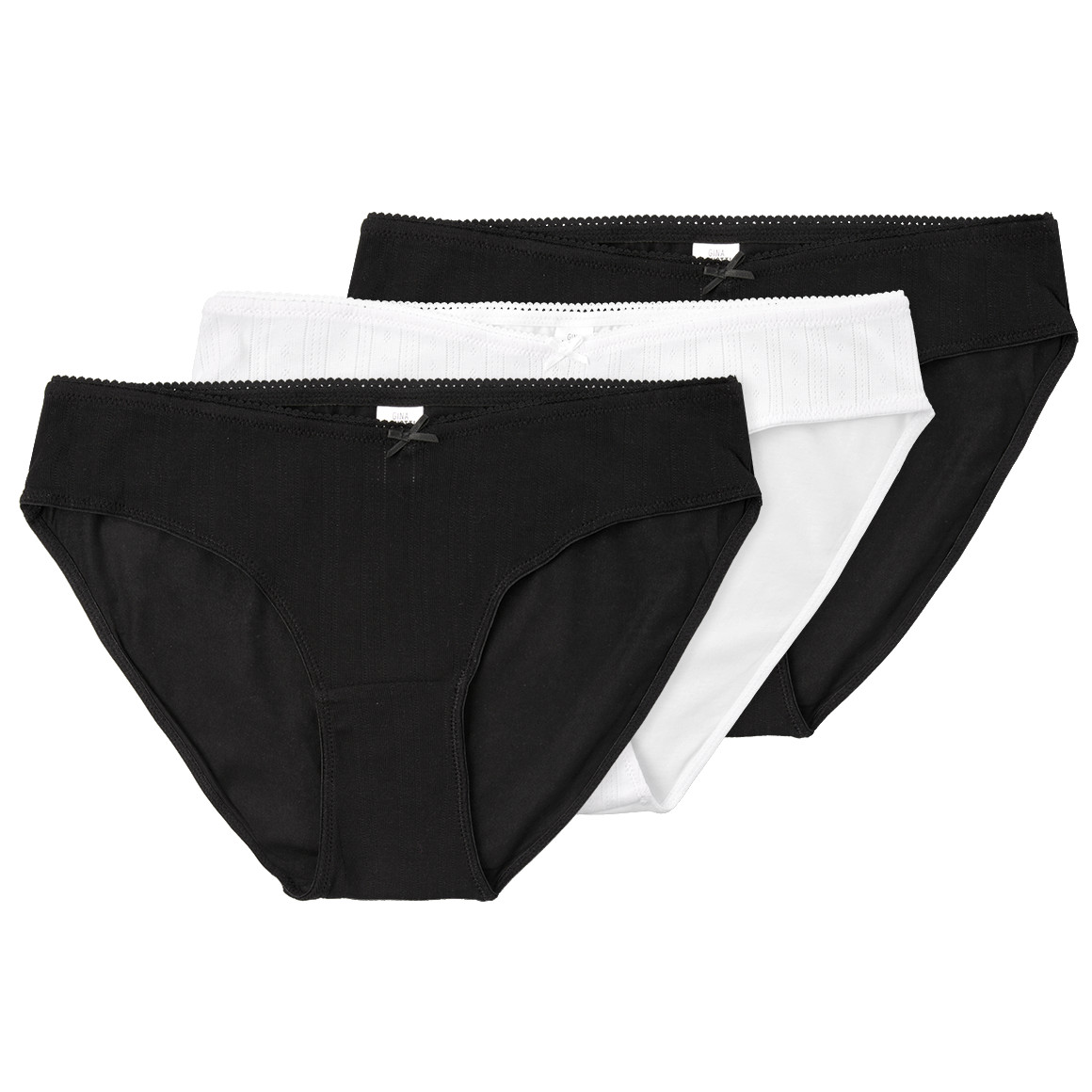 Gina Mama 3 Damen Umstands-Slips im Set weiss / schwarz
