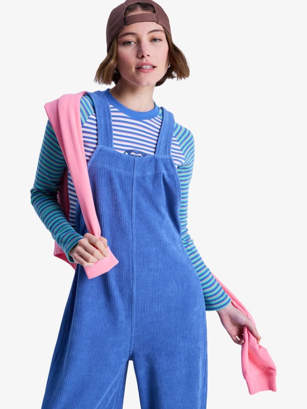 Best Daze Salopette en velours Bleu Femme