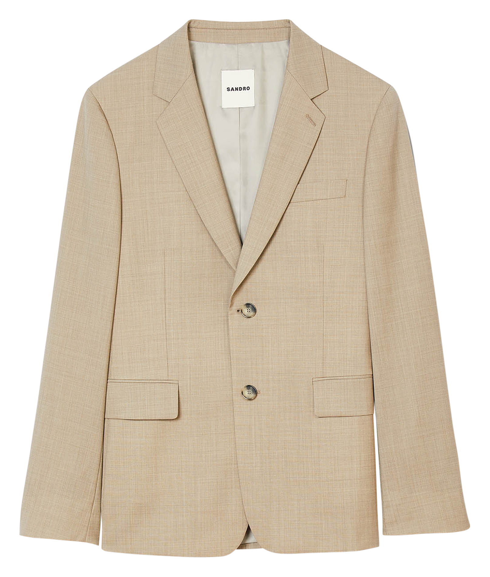 Veste col tailleur en laine vierge | Marron