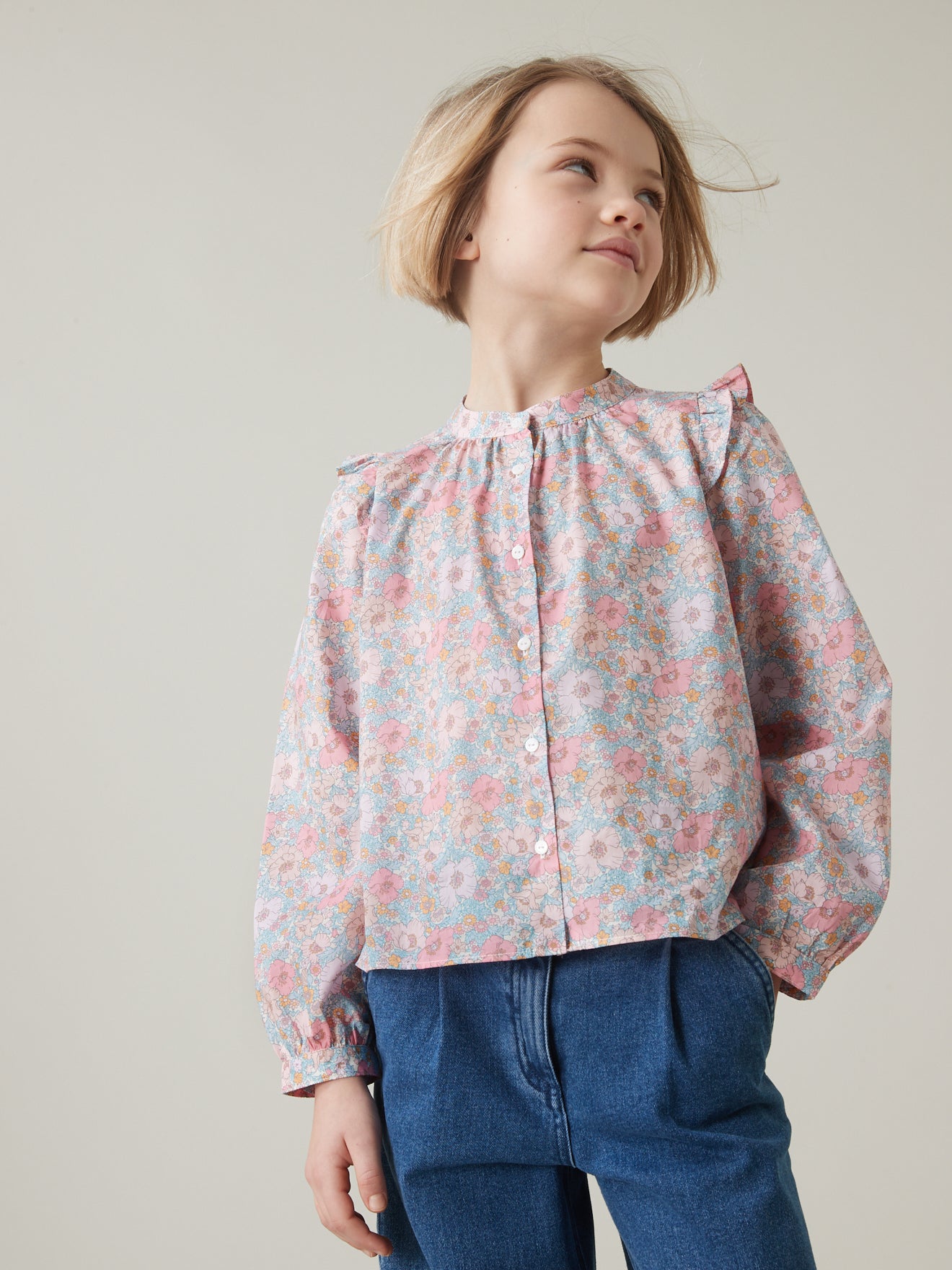 Blouse Fille en tissu Liberty Meadow Song