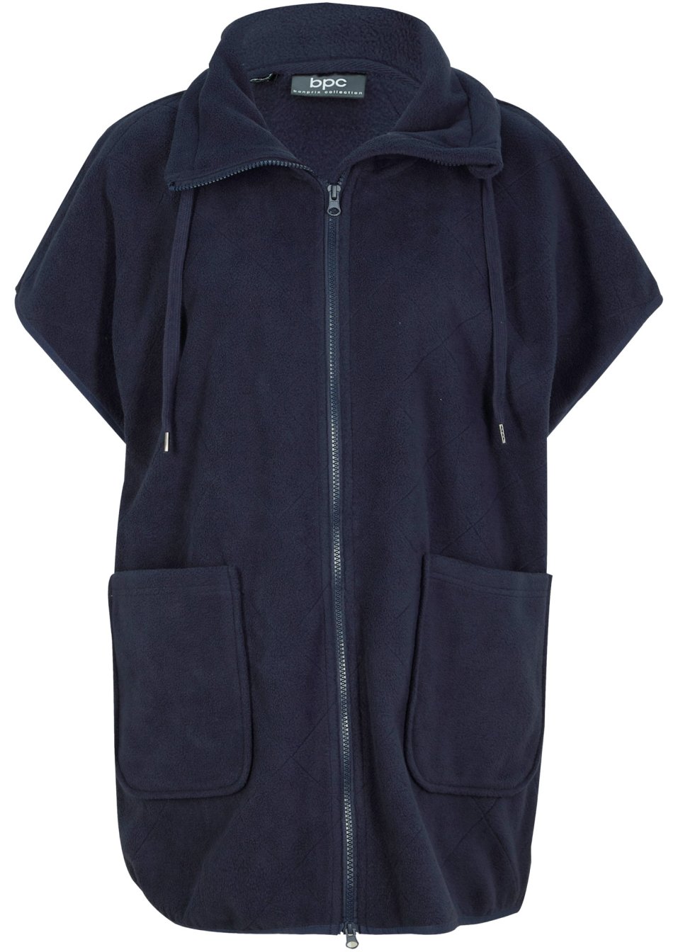 Gilet sans manches en polaire avec surpiqure losange en polyester recyclé