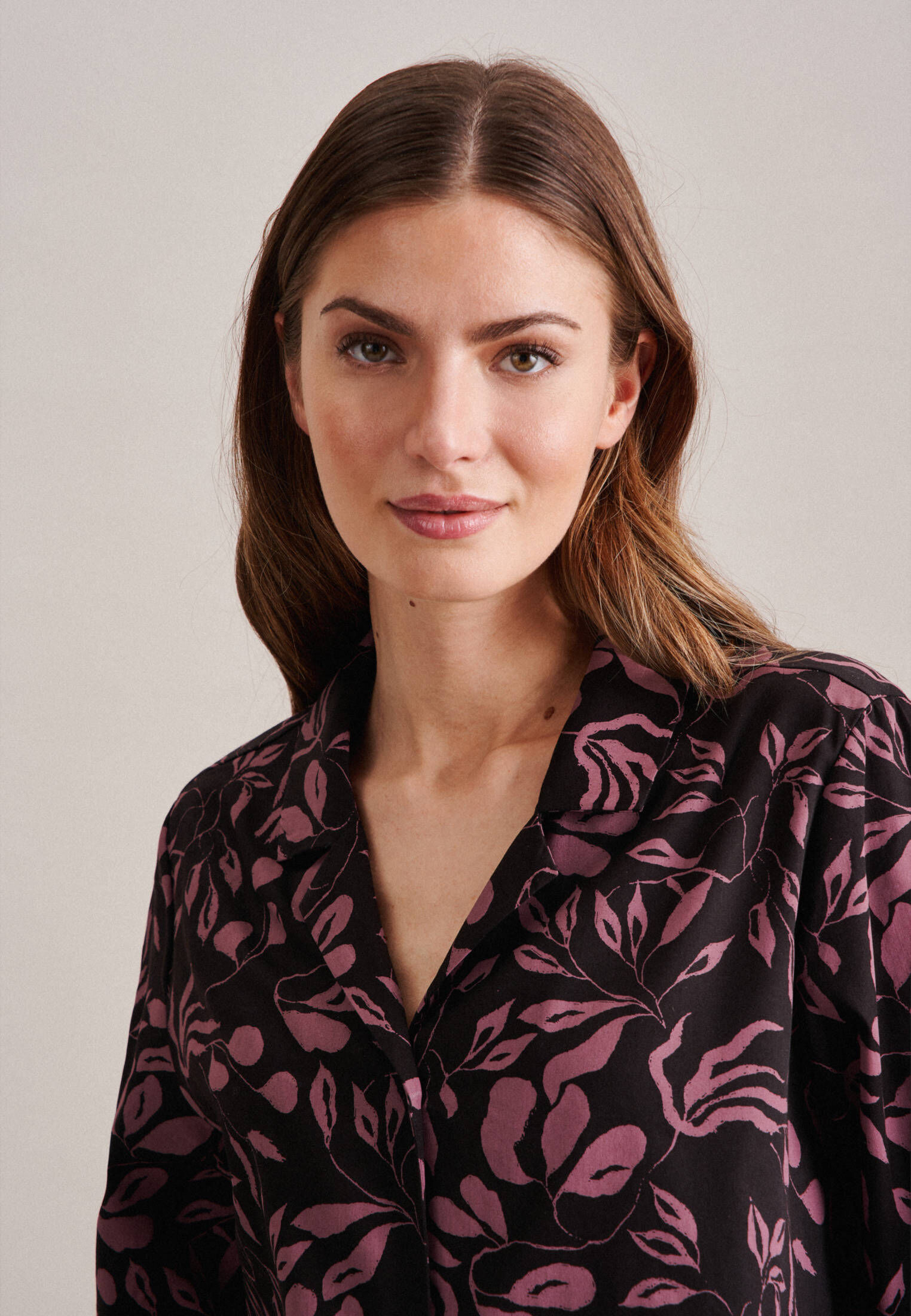 Seidensticker| Damen Pyjama Schwarze Rose