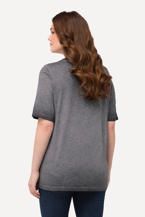 T-Shirt, Edelweiß, cold dyed, Rundhals, Halbarm