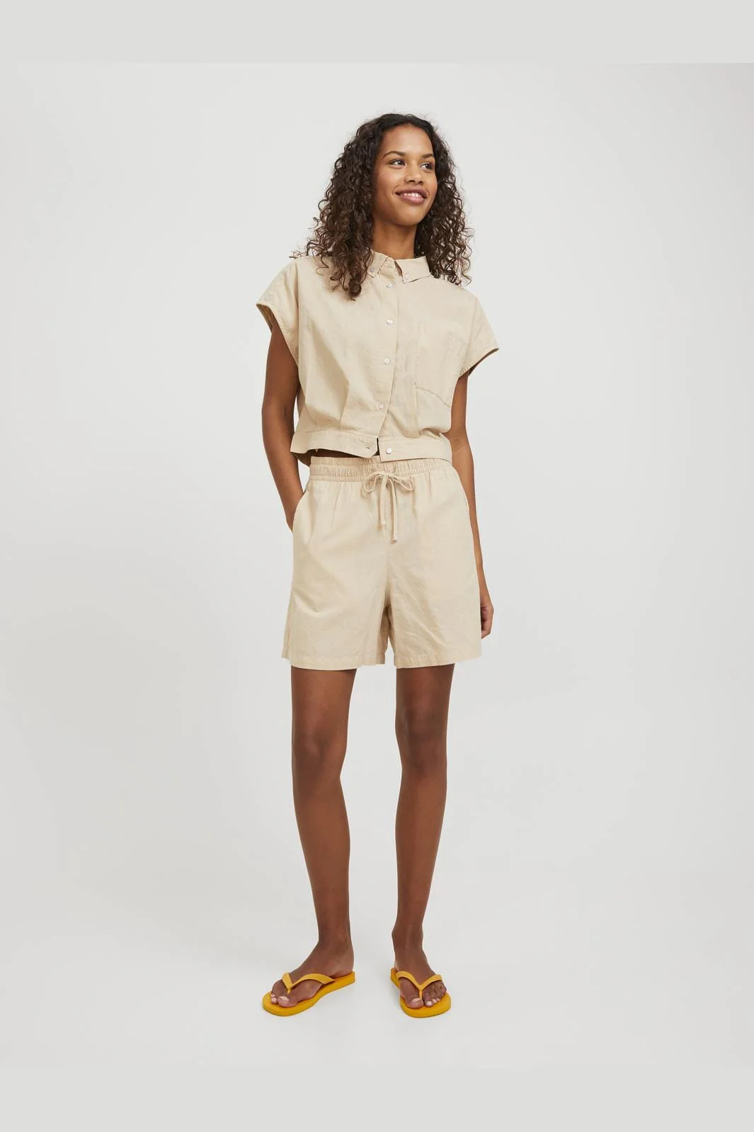 Jjxx Jxamy Linen Blend Shorts Sn 4388893 cement