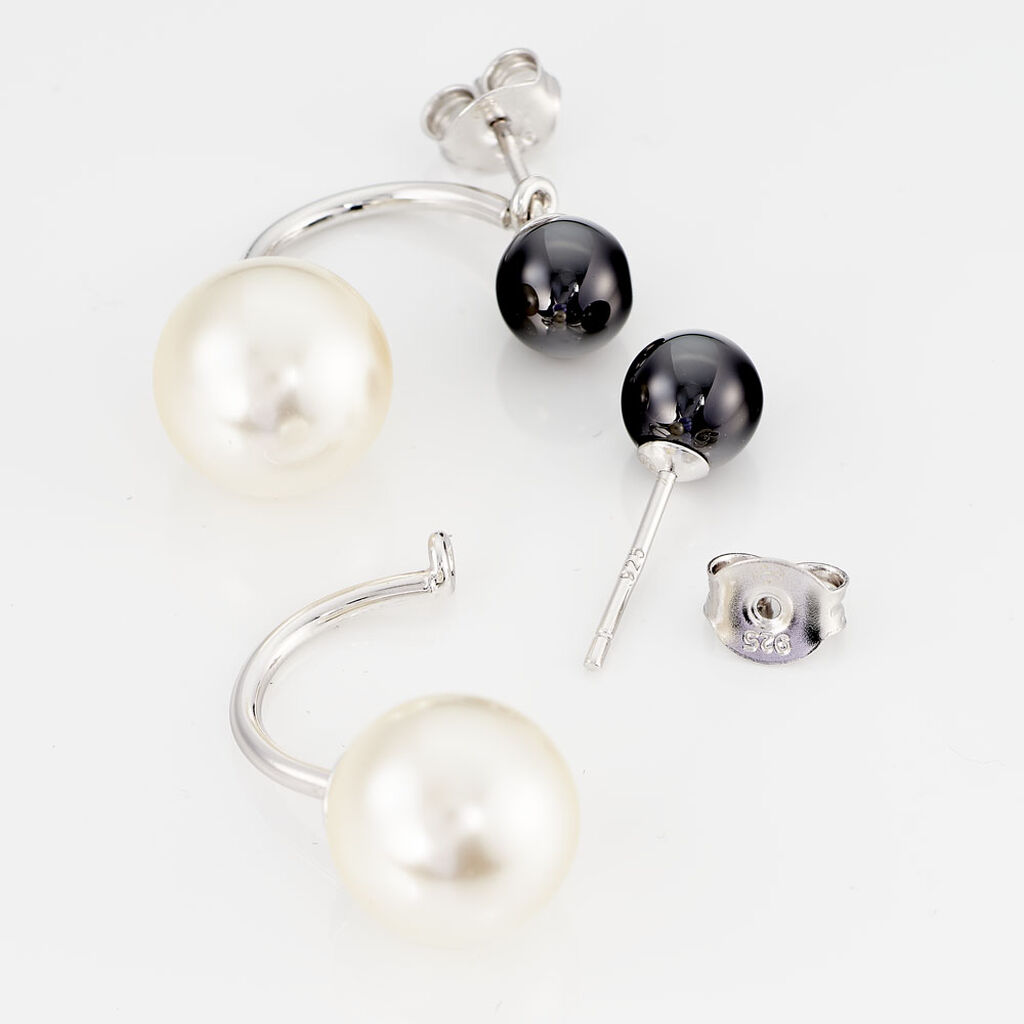 Boucles D'oreilles Pendantes Alyson Argent Blanc Céramique