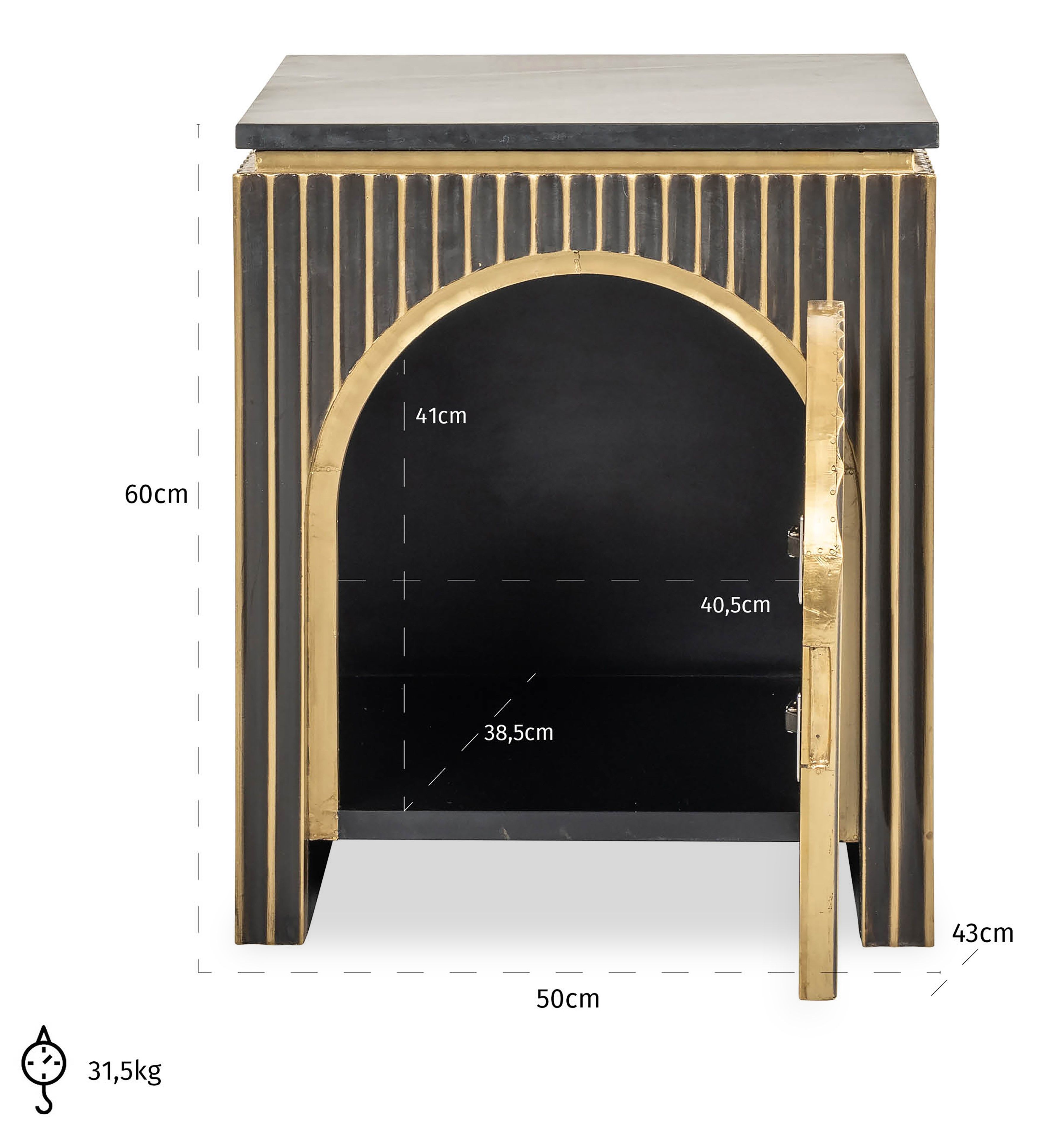 Nachtkastje 212979 Les Arcs B50 x D43 x H60 cm