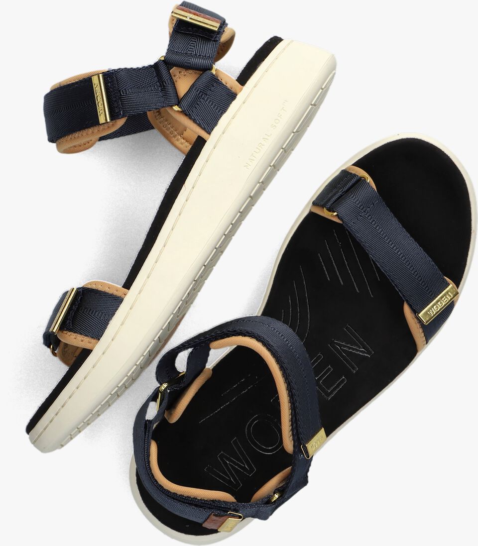 WODEN blauwe woden sandalen line