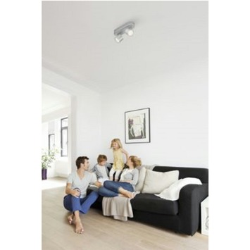 Philips duospot Star aluminium - Incl 2X LED 3W dimbaar
