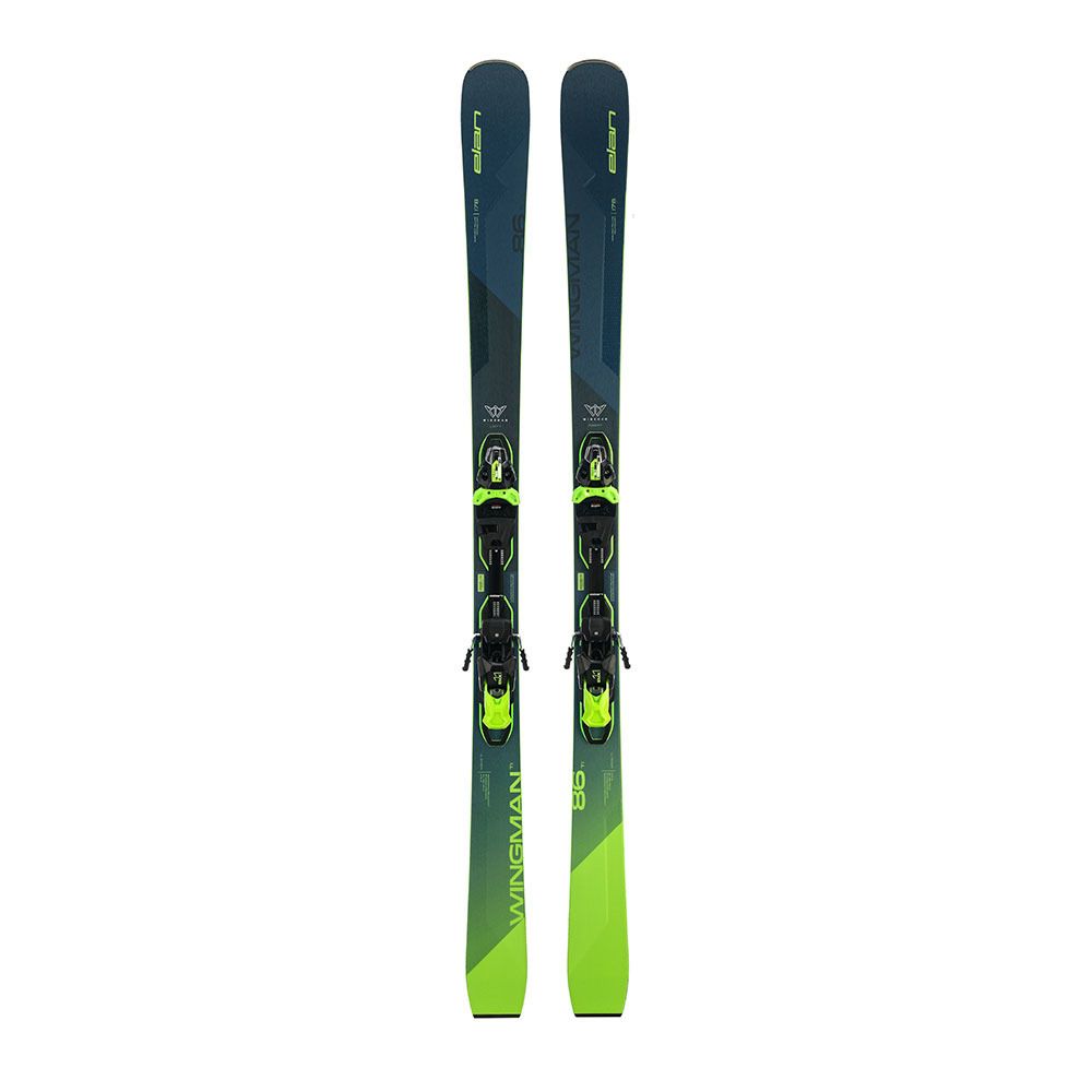 Elan WINGMAN 86 TI FUSION X + EMX 11.0 GW - Pack skis all mountain + Fixations Homme blue/green