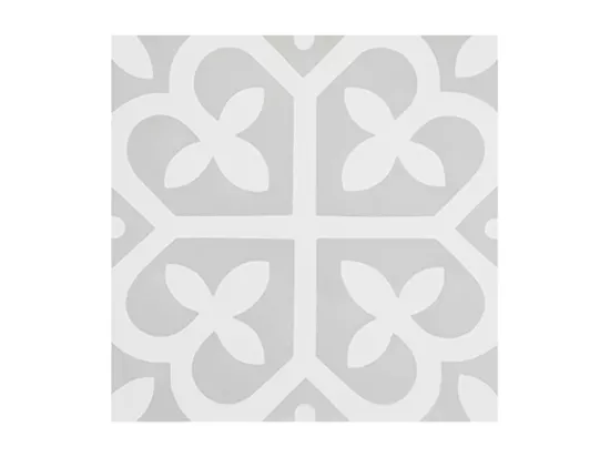 Boite de 24 Carreaux de ciment véritable 0,96m2 / Carreaux de ciment artisanaux pour sol et mur coloris gris et blanc - l.20 x L.20cm