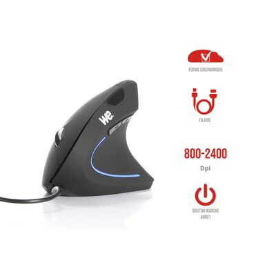 WE - souris filaire ergonomique - noir
