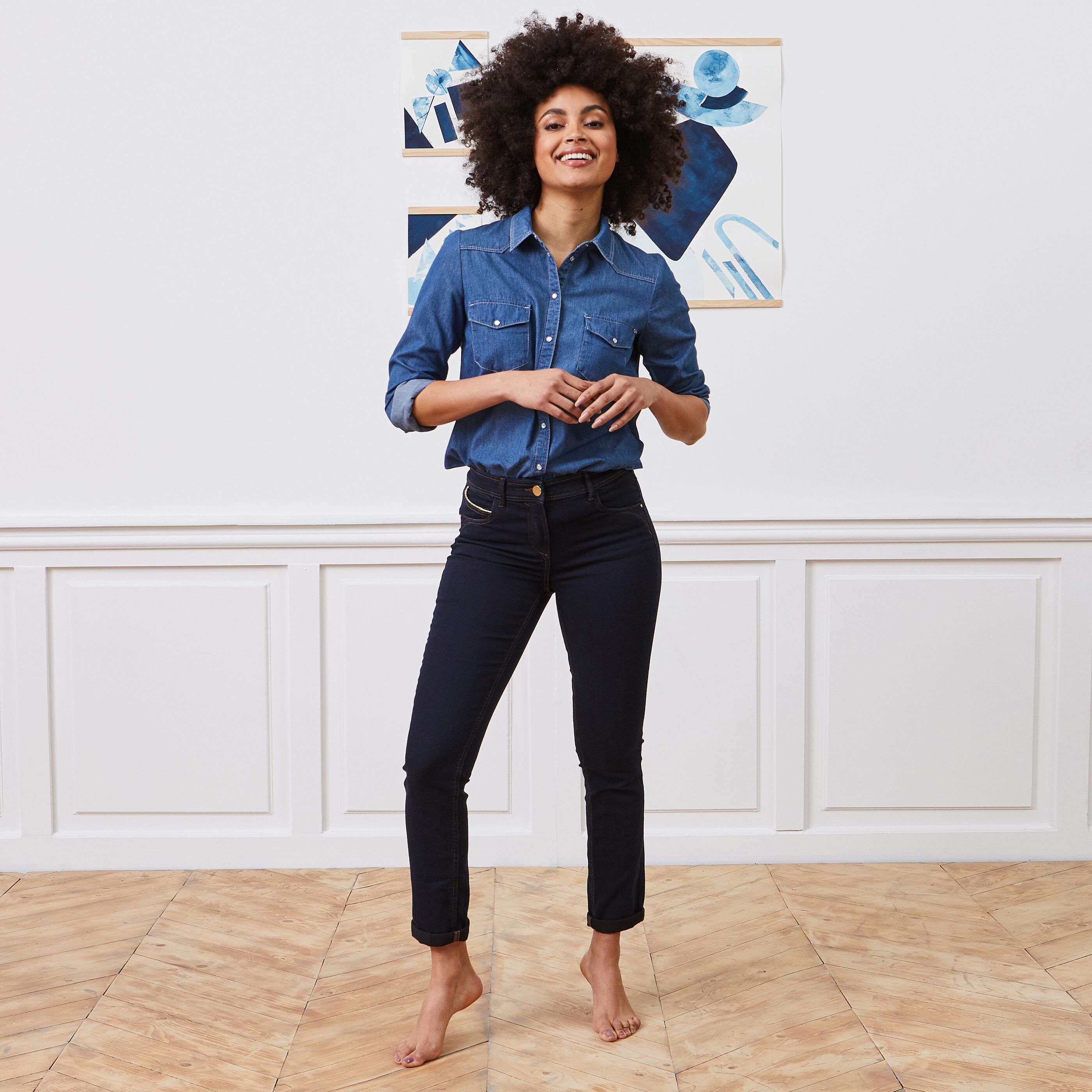 Jean slim raccourci TOKYO femme - BLUE BLACK