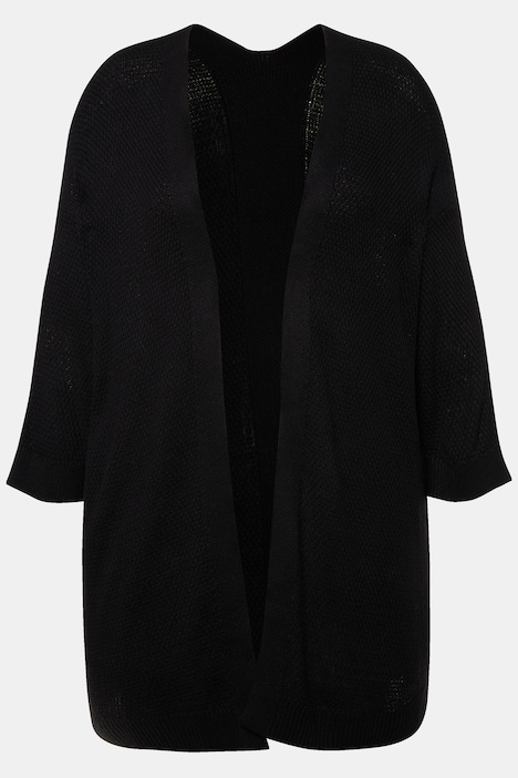 Strickjacke, oversized, offene Form, 3/4-Ärmel