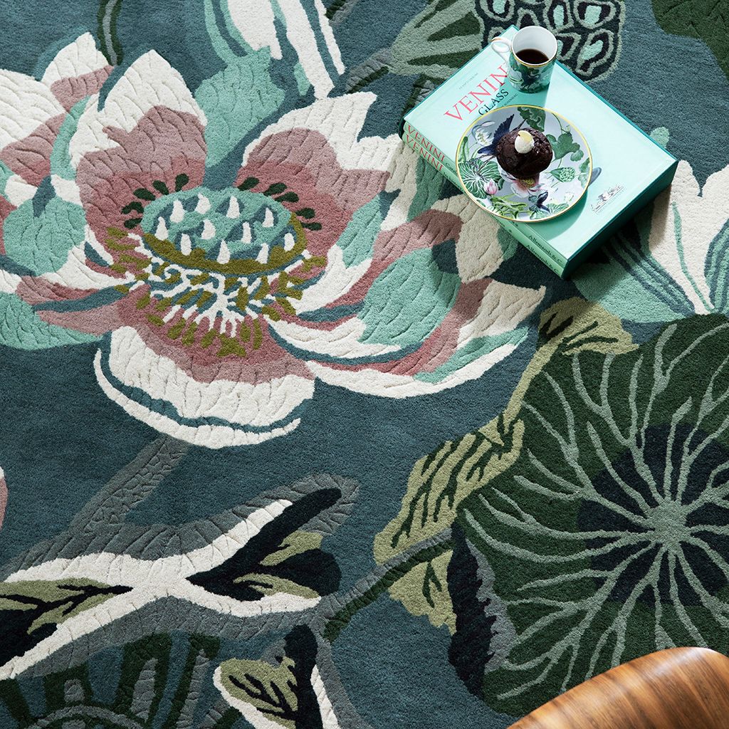 Vloerkleed Midnight Pond 038608 Waterlily  | Wedgwood Home