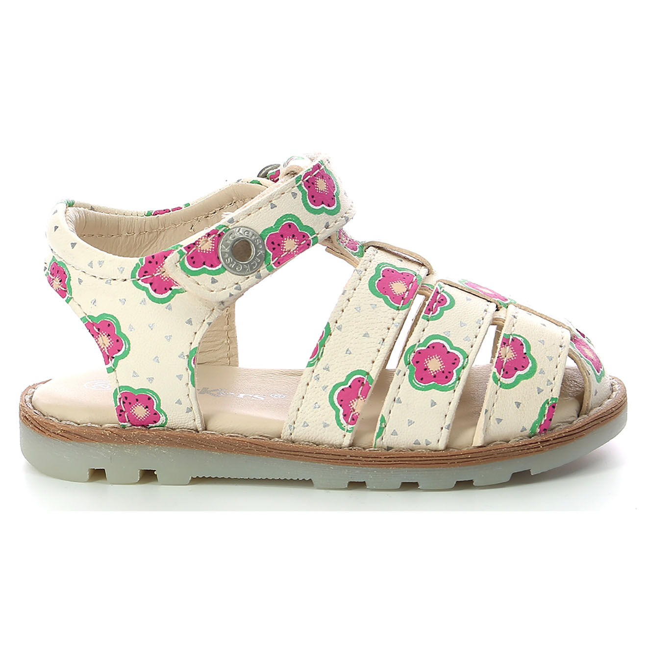 Kickers Sandales en Cuir Nonosti blanc cassé/flower