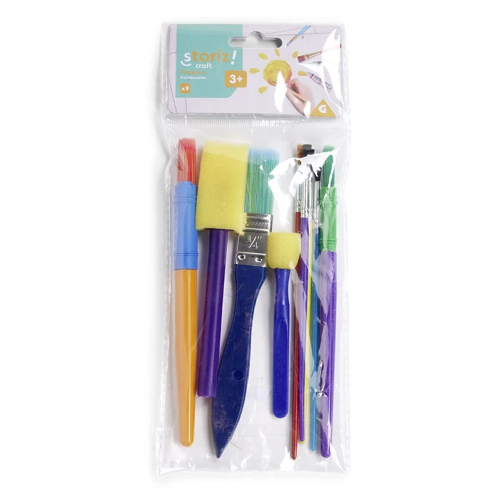 Lot de 9 pinceaux de peinture pour enfants
