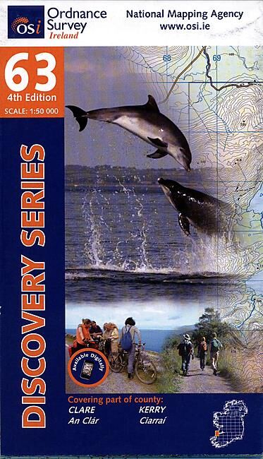 ORDNANCE SURVEY - 63 CLARE KERRY IRLANDE 1 50 000