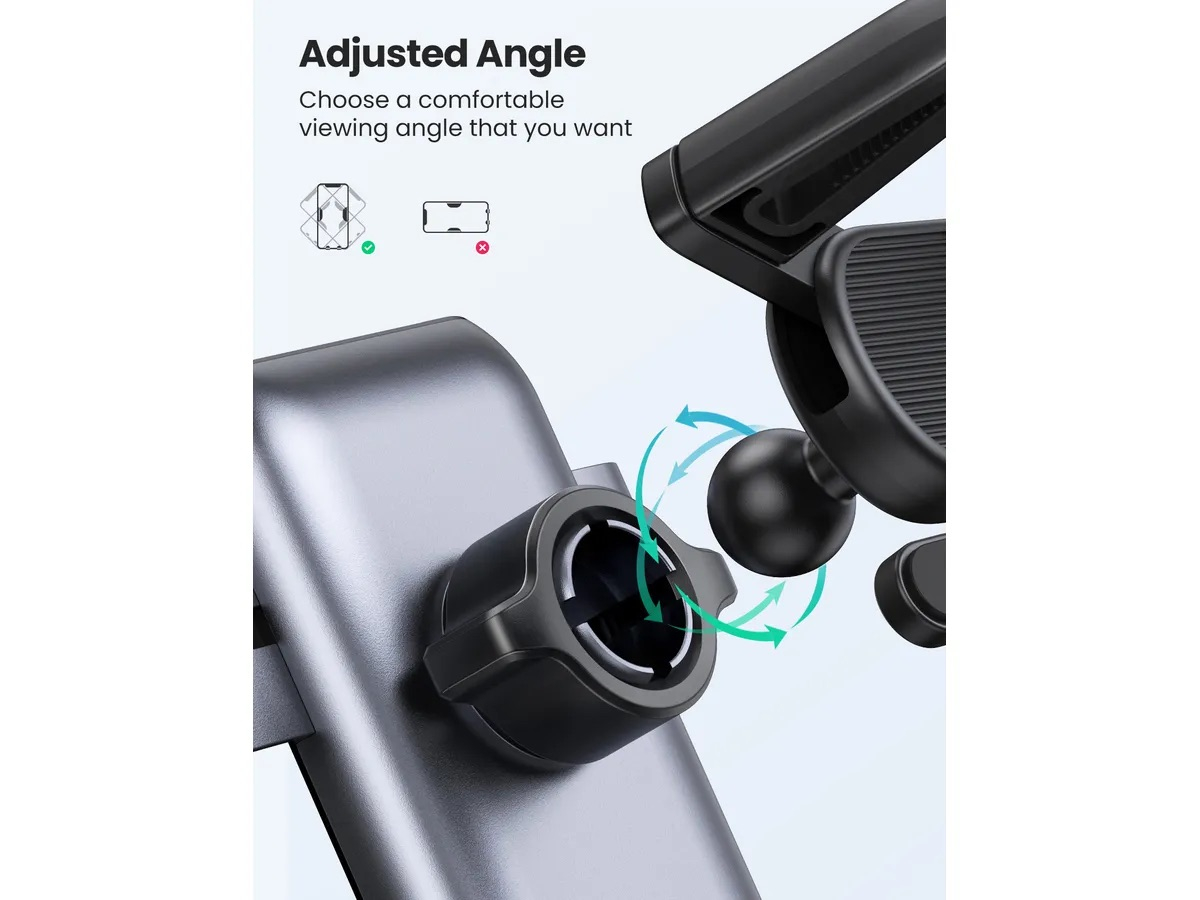 Round Air Vent Gravity Auto KFZ Smartphone Halterung für Lüftungsgitter Air Frame Befestigung mit Schwerkraft-Mechanismus (30401) - Schwarz