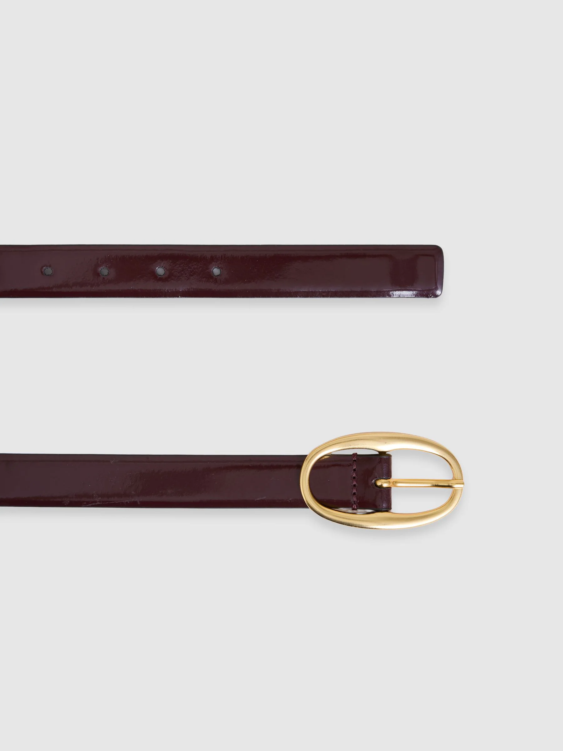 Reiss Drew Patent Leather Oval Buckle Belt