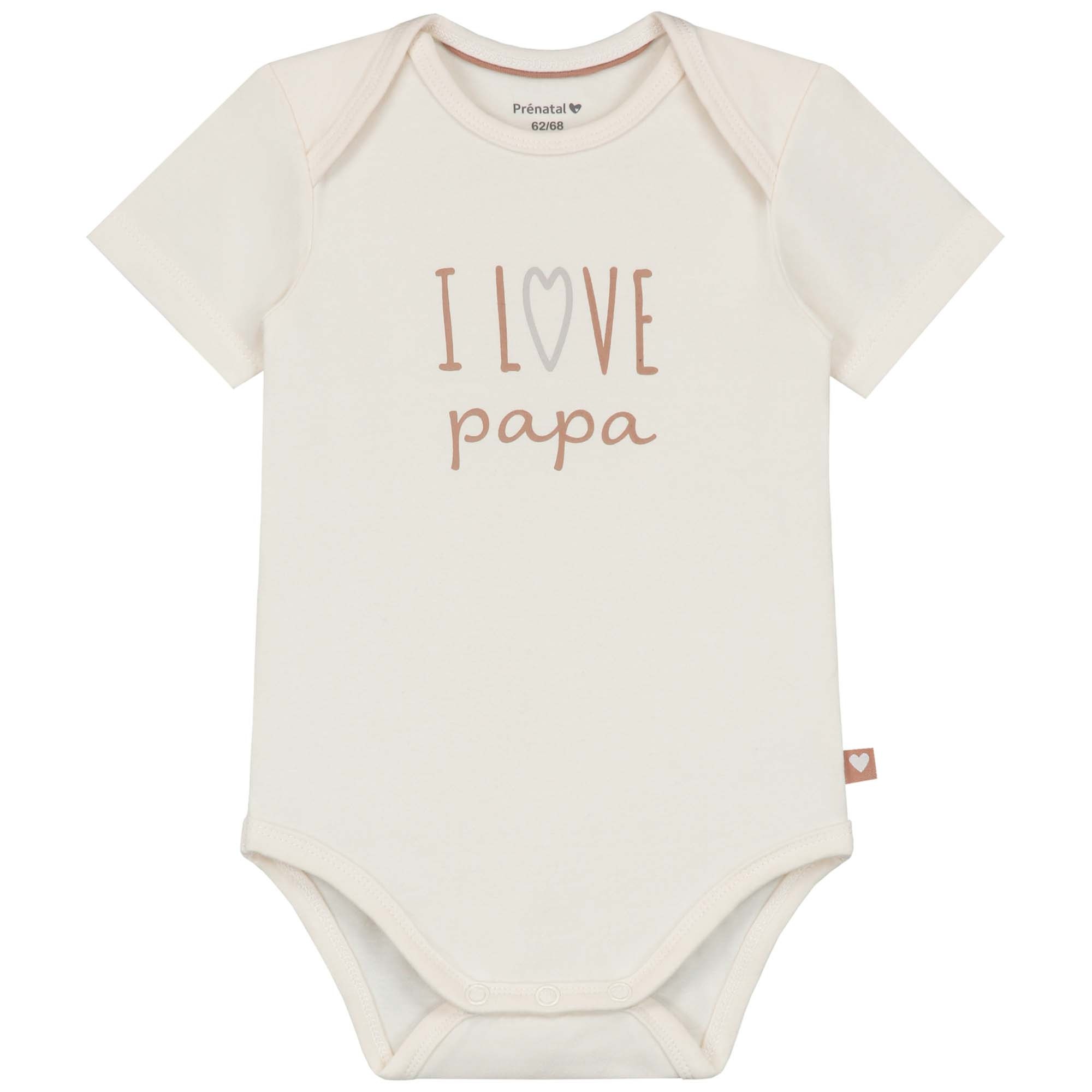 Prénatal romper i love papa korte mouwen tekst wit